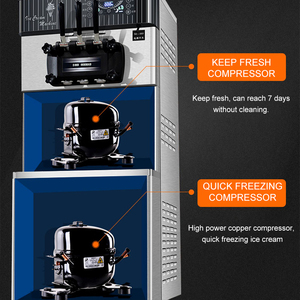 Machine professionnelle de fabricant de crème glacée molle commerciale d'acier inoxydable <span class=keywords><strong>2</strong></span> + 1 - Product Image 6