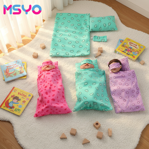 Sıcak Satış 18 İnç Bebek Uyku Tulumu Yumuşak Plastik Göz Maskesi Seti Moda Bebek Aksesuarları Bebekler İçin - Product Image 3