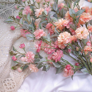 F63 Trung Quốc Nguồn cung cấp đám cưới trang trí hoa lụa sắp xếp sang trọng vải màu hồng Nhân Tạo Hoa Trà Hoa cho trang trí nội thất - Product Image 1