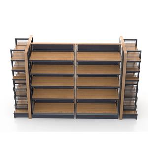 나무와 철 조합 소매 곤돌라 선반설치 - Product Image 1