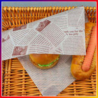 Papier d'emballage alimentaire pour sandwich alimentaire Papier sulfurisé PE personnalisé Impression offset imperméable vierge CMJN