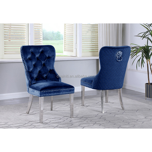 Silla de Comedor Moderna de Terciopelo Blanco con Respaldo Acolchado y Botones Decorativos, Patas de Metal Dorado, Muebles de Lujo para el Hogar, Silla para Hotel/Restaurante - Product Image 6