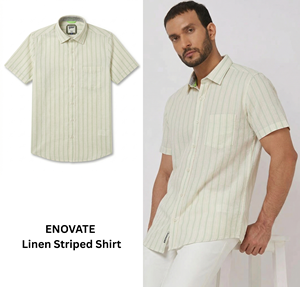 เสื้อเชิ้ตลินินลายทางพรีเมียม ผู้ชาย สวมใส่สบาย ทรงเข้ารูป ระบายอากาศดี เหมาะสำหรับฤดูร้อน คุณภาพส่งออก ขายส่ง - Product Image 3
