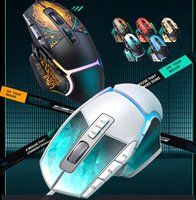 Ratón para Juegos con Cable XM90 2.4G USB, Retroiluminación RGB, Ergonómico, Silencioso, para Portátil/Escritorio, 12 Botones Silenciosos, 5 DPI Ajustables, 6662