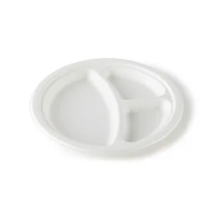 Компостируемый Набор тарелок для мешков, 250 шт., набор одноразовой посуды для вечеринок, биоразлагаемая белая натуральная бумажная тарелка