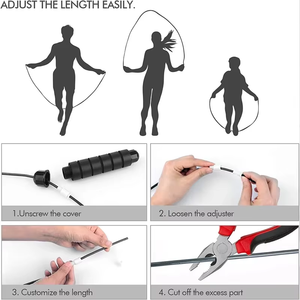 The New Jump <b>Rope</b> Steel Wire Skipping <b>Exercise</b> Adjustable Jumping Fitness Workout Training Home Sport Equipment Tangle-Free - Product Image 5