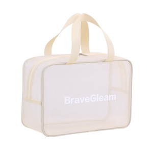 Trousse de maquillage en maille grande capacité, sac de rangement portable pour voyage, trousse de toilette multifonctionnelle - Product Image 1