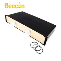 Nouveau nourrisseur d'abeilles en plastique noir de 6,5 L/3,5 L avec couvercle en bois pour usage en apiculture