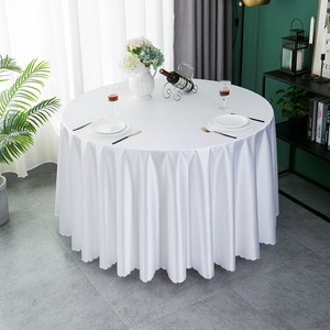 Solid Color Large Satin Tablecloth for Hotels and Restaurants Banquet <strong>Table</strong> <strong>Cloth</strong> with Double <strong>Table</strong> Skirt - Product Image 4