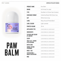 Baume pour pattes d'animaux en roll-on 30 ml, crème hydratante à l'avocat pour les pattes sèches et gercées des chiens, des chats et des chiots