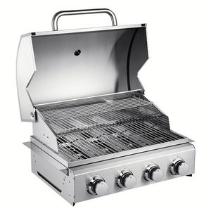 Premium 304 Stainless Steel Outdoor <b>Grill</b> Built-in Tabletop Gas Charcoal Double Use Multi-function Stove <b>BBQ</b> LED Light - Product Image 5