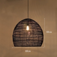 Style chinois suspension lampe rotin Vintage lampes suspendues décor à la maison café bambou tissage rotin suspension pour Restaurant