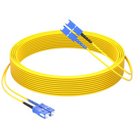 Câble de brassage fibre optique 1m (3ft) 2 fibres SC UPC Duplex vers SC UPC Duplex Monomode (OS2) Riser (OFNR) 2.0mm à gaine serrée Jaune
