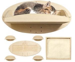 Estantes de pared personalizados para gatos con cojín acogedor Juegos de muebles de madera para trepar para gatos <span class=keywords><strong>Kitty</strong></span> <span class=keywords><strong>Bridge</strong></span> Estante para gatos Estantes de pared montados en la pared - Product Image 1