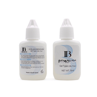 Dissolvant sans gel transparent 15ml Extension de cils liquide rapide dissolvant de colle à cils transparent bouteille en verre personnalisée