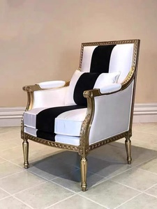 Alexander Villa Classic Antique <span class=keywords><strong>Fauteuil</strong></span> Européen Confortable en <span class=keywords><strong>Cuir</strong></span> Véritable <span class=keywords><strong>Anglais</strong></span> Chaise de Loisirs Meubles de Maison Noir Blanc - Product Image 4