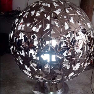 Stainless Steel Maple <b>Leaf</b> Sphere Lamp 3500K Warm White LED Decorative Outdoor <b>Lighting</b> - Product Image 1