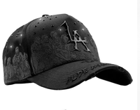 Casquette de baseball vintage sportive noire à visière incurvée avec broderie 3D personnalisée, lettres originales, NFC G5 et strass Kanji – Nouvelle arrivée en gros