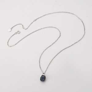 Mujeres 925 plata esterlina mes de nacimiento mujeres peridoto natural zafiro piedra natal real collar de cristal - Product Image 5