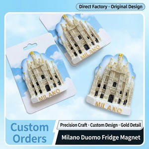 Imán de Refrigerador Personalizado de Resina 3D con Diseño de la Catedral del <span class=keywords><strong>Duomo</strong></span> de Milán, <span class=keywords><strong>Italia</strong></span>, Recuerdo Turístico Gótico, Regalo, Venta al Por Mayor, OEM - Product Image 3
