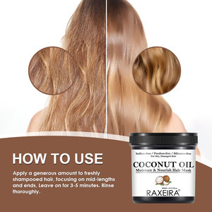 Fabricant de produits capillaires OEM/ODM, masque capillaire à l'huile de coco, crème lissante, réparation en profondeur des cheveux abîmés, pour hommes et femmes, utilisation quotidienne, masque capillaire - Product Image 5