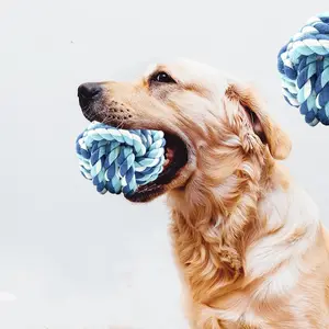 Eco-vriendelijke Pet Accessoires Hond Speelgoed Gekleurde Katoenen Touw Bal