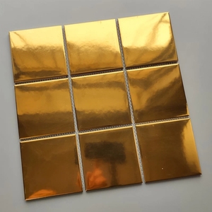 זהב קרמיקה יוקרה ציפוי פסיפס קיר אריח 2X2 אינץ - Product Image 5