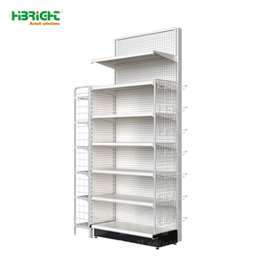 Highbright Double-Sided <strong>Heavy</strong> <strong>Duty</strong> Flexible Combination <strong>Metal</strong> Gondola <strong>Shelving</strong> for Supermarket &amp; Retail Displays - Product Image 5
