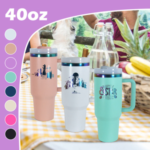 Vaso Metálico con Recubrimiento Holográfico de 40 oz, Vaso de Acero Inoxidable Aislado, Taza de Viaje con Borde Arcoíris para Grabado Láser - Product Image 6