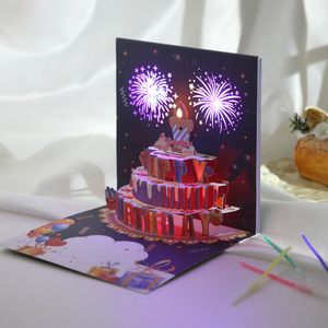 Biglietti d'Auguri Musicali Pop-up con Effetto Fuochi d'Artificio 3D Stereo, Luci e Suoni per Compleanni, Natale e San Valentino - Product Image 1