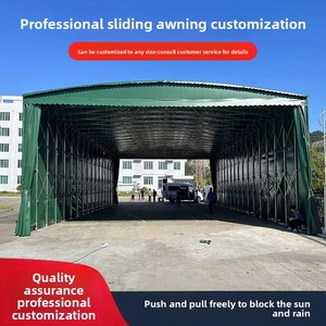 Abri mobile escamotable en acier galvanisé Q235 pour entrepôt extérieur, tente <span class=keywords><strong>Dapa</strong></span>, terrain de basketball, et abri solaire électrique pour activités - Product Image 4