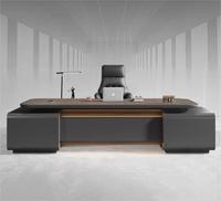 Bureau d'ordinateur moderne en MDF, grand mobilier en bois de luxe avec un design simple, table modulaire pour chef