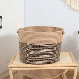 <span class=keywords><strong>Panier</strong></span> à linge <span class=keywords><strong>souple</strong></span> en plastique 37L, style <span class=keywords><strong>osier</strong></span>, avec couvercle, pour service, cuisine, rangement, <span class=keywords><strong>courses</strong></span>, café, thé, boîte à pain - Product Image 4