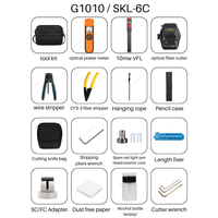 FTTH Fiber Optic Tool Kit with SC Cleaver Optical Power Meter Visual Fault Locator
