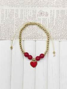 Bracciale Unisex in Cristallo Fatto a Mano Stile Bohemien Placcato Oro con Perline, Occhi di Nazar e Design Multicolore - Product Image 5