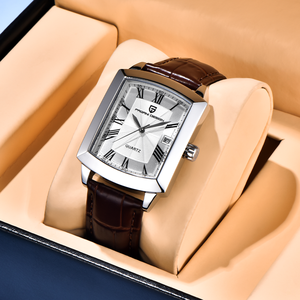 Montre de plongée pour homme Pagani Design, nouvelle montre à quartz carrée, luxe, bleu marine, acier inoxydable, 10 bars d'étanchéité, verre saphir - Product Image 1
