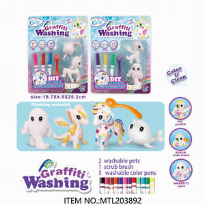 Juego de manualidades educativas para niños, juguete de dinosaurio, Kit DIY de pintura, dibujo de grafiti, lavado de animales, juguetes para colorear - Product Image 3