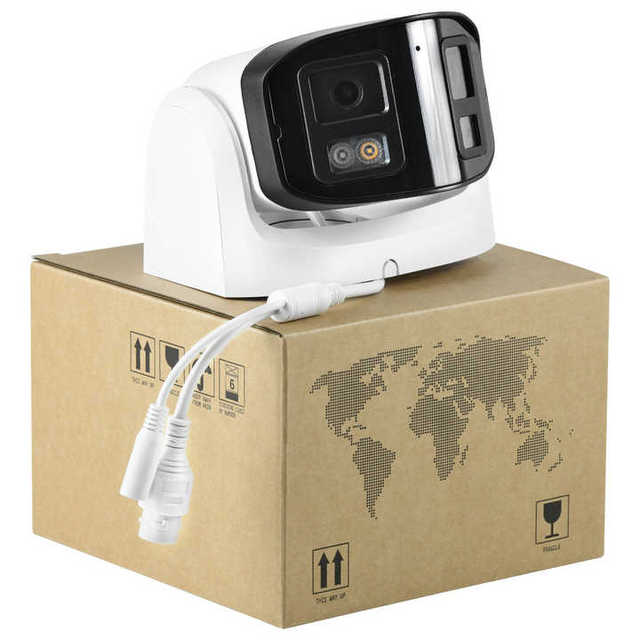 Compatible Hik 4MP Panoramic Camera 180 Degree Mobile Connect Camera POE IP Camera Dual Lens with Speakers