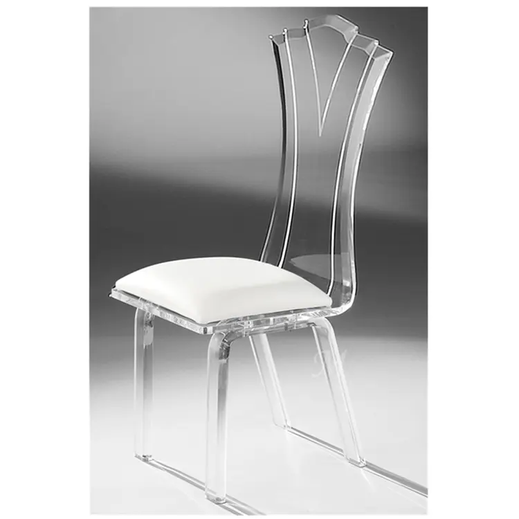 Clear Acrylic Side Chair Princess Modern Lucite High Dining Chair with Sofa Seat