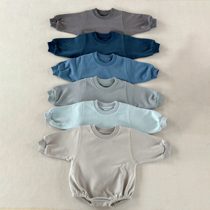 Customized Organic Bamboo Baby Girls Boys Sweatshirt Romper <strong>Children</strong> Breathable Solid Fleeces Bodysuit Pajama Newborn <strong>Onesie</strong> - Product Image 1