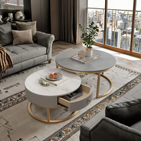 Ensemble de Tables Basses Modernes en Métal Argenté de Luxe, Meuble de Salon avec Finition Miroir Luxueuse pour Usage Domestique