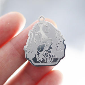 Qiandi hecho a mano <span class=keywords><strong>Cocker</strong></span> Spaniel colgante collar, joyería de acero inoxidable para mujer accesorio de bricolaje - Product Image 2