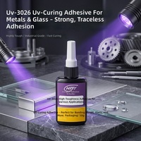Colle UV liquide 3026 pour collage verre et métal, adhésif sans ombre