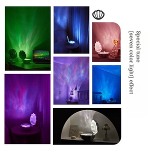 Altavoz de Música con Diseño de Concha Marina Romántica, Recargable, Proyector de Luz Aurora con Efecto de Ondas de Agua, Reproductor de Música <span class=keywords><strong>para</strong></span> <span class=keywords><strong>Dormir</strong></span> - Product Image 5