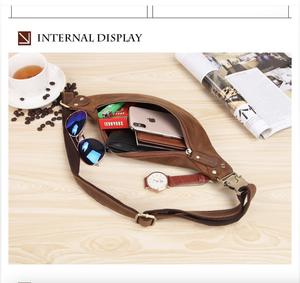 Bolso Bandolera Multifuncional de Cuero Vacuno Genuino de Fábrica Andong para Hombre, Bolso Cruzado de Hombro, Bolso de Cintura para Actividades al Aire Libre - Product Image 6