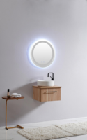 Meubles de salle de bain suspendus à la murale de style italien, petite taille, unités de salle de bain en PVC avec lavabos