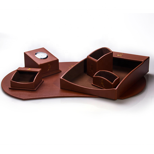 Tùy chỉnh sang trọng 6 mặt hàng chủ bút da Khay bàn Mat MDF + Faux PU da văn phòng bàn tổ chức Phụ kiện thiết lập - Product Image 1