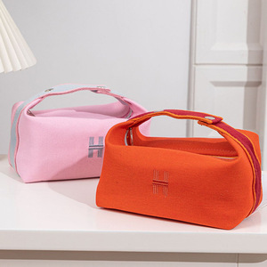 Travel Tote Makeup <b>Bag</b> Large Capacity Portable Cosmetic Storage For Women Pink Orange Navy Blue Off White Yellow Black - Product Image 1
