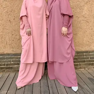 女装伊斯兰服装吉尔巴布新传统穆斯林谦虚Khimar Hijab Abaya祈祷Thobe连衣裙吉尔巴布头巾