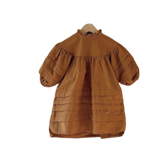 Versione Coreana dell'Abbigliamento Primaverile e Autunnale per Genitori e Figli, Vestito alla Moda per Ragazze con Colletto in Pizzo e Maniche a Palloncino, Coordinato Madre-Figlia - Product Image 2
